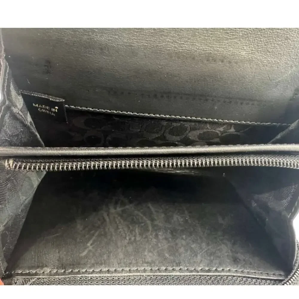 Coach Black Contrast Stitch Leather Wallet